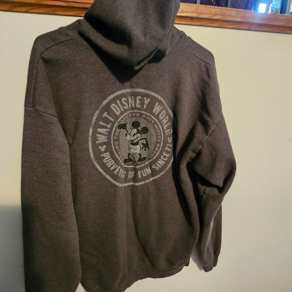 Disney Parks Walt Disney World Mickey Full Zip Gray Hoodie Unisex Large